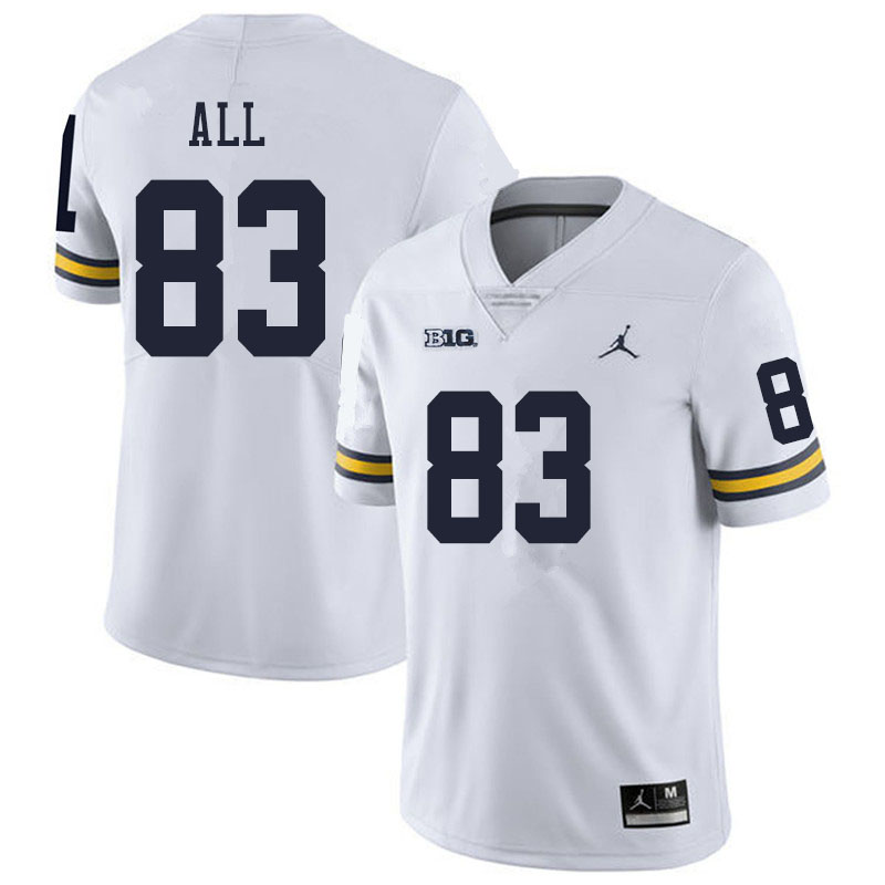 Men #83 Erick All Michigan Wolverines College Football Jerseys Sale-White